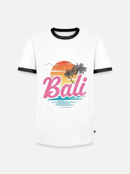 Bali Beach - Men's Ringer Shirt - white/black