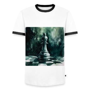 Turquoise Chess Bishop - Men's Ringer Shirt - white/black - Front - AI Model Female 172 light (172cm) & AI Model Male 178 dark (178cm)