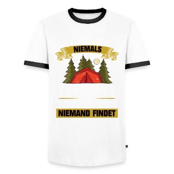 Pfadfinder Leg dich niemals mit uns an Geschenk - Männer Kontrast-T-Shirt - Weiß/Schwarz - Vorne - AI Model Female 172 light (172cm) & AI Model Male 178 dark (178cm)
