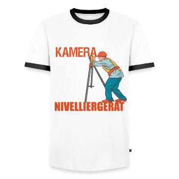 Vermesser und keine Fotograf - Männer Kontrast-T-Shirt - Weiß/Schwarz - Vorne - AI Model Female 172 light (172cm) & AI Model Male 178 dark (178cm)