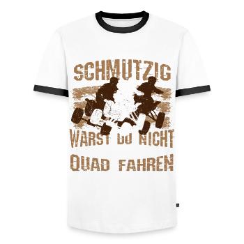 Quad Bist du nicht schmutzig warst du nicht fahren - Männer Kontrast-T-Shirt - Weiß/Schwarz - Vorne - AI Model Female 172 light (172cm) & AI Model Male 178 dark (178cm)