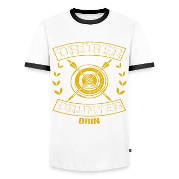 Bogensport Bogenschießen Drüber Drunter Drin - Männer Kontrast-T-Shirt - Weiß/Schwarz - Vorne - AI Model Female 172 light (172cm) & AI Model Male 178 dark (178cm)