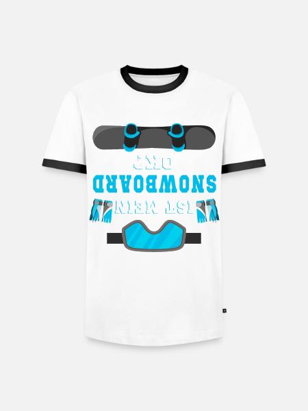 Snowboarden Snowboardfahrer Snowboard - Männer Kontrast-T-Shirt - Weiß/Schwarz