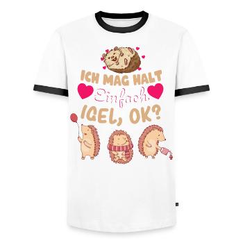 Igel Igelhaus Ich mag halt einfach Igel - Männer Kontrast-T-Shirt - Weiß/Schwarz - Vorne - AI Model Female 172 light (172cm) & AI Model Male 178 dark (178cm)
