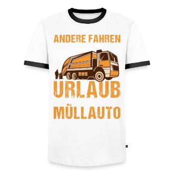 Müllmann Müllwagen Müllabfuhr - Männer Kontrast-T-Shirt - Weiß/Schwarz - Vorne - AI Model Female 172 light (172cm) & AI Model Male 178 dark (178cm)