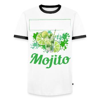 Mojto Longdrink Cocktail - Männer Kontrast-T-Shirt - Weiß/Schwarz - Vorne - AI Model Female 172 light (172cm) & AI Model Male 178 dark (178cm)