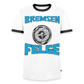 Gokart Go-Kart-Rennfahrer Bremsen - Männer Kontrast-T-Shirt - Weiß/Schwarz - Vorne - AI Model Female 172 light (172cm) & AI Model Male 178 dark (178cm)