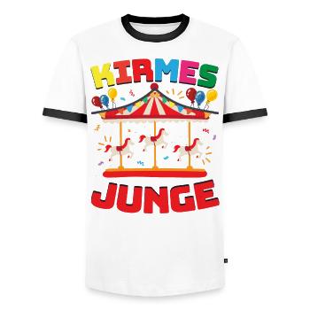 Kirmes Junge - Männer Kontrast-T-Shirt - Weiß/Schwarz - Vorne - AI Model Female 172 light (172cm) & AI Model Male 178 dark (178cm)