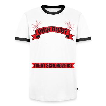 Schlagzeug Schlagzeuger Ich höre dich nicht - Männer Kontrast-T-Shirt - Weiß/Schwarz - Vorne - AI Model Female 172 light (172cm) & AI Model Male 178 dark (178cm)