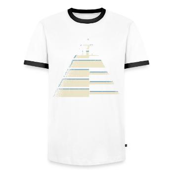 Piano Pianist Mit Klavier klingt alles besser - Männer Kontrast-T-Shirt - Weiß/Schwarz - Vorne - AI Model Female 172 light (172cm) & AI Model Male 178 dark (178cm)