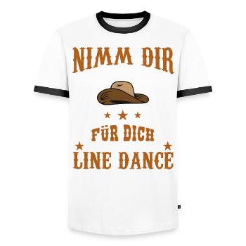 Line Dance Linedancer Nimm dir Zeit für dich - Männer Kontrast-T-Shirt - Weiß/Schwarz - Vorne - AI Model Female 172 light (172cm) & AI Model Male 178 dark (178cm)