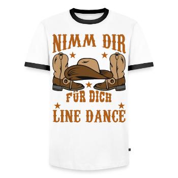 Line Dance Linedancer Nimm dir Zeit für dich - Männer Kontrast-T-Shirt - Weiß/Schwarz - Vorne - AI Model Female 172 light (172cm) & AI Model Male 178 dark (178cm)