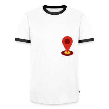 Reconnaissance de terrain SIG Géomètre Cartographie Humour - T-shirt contrasté Homme - blanc/noir - Devant - AI Model Female 172 light (172cm) & AI Model Male 178 dark (178cm)