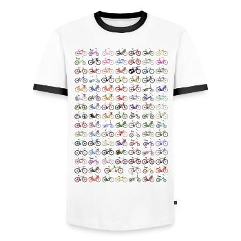 cyklar - Männer Kontrast-T-Shirt - Weiß/Schwarz - Vorne - AI Model Female 172 light (172cm) & AI Model Male 178 dark (178cm)
