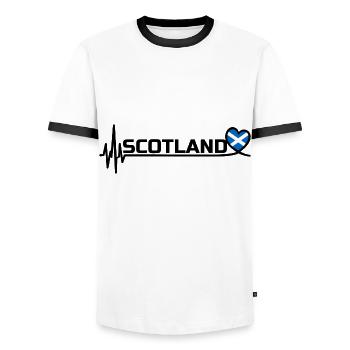 Scotland Sport Fan Football Black - Men's Ringer Shirt - white/black - Front - AI Model Female 172 light (172cm) & AI Model Male 178 dark (178cm)