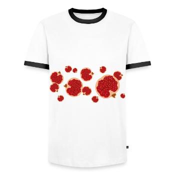 Le parfum de la grenade - T-shirt contrasté Homme - blanc/noir - Devant - AI Model Female 172 light (172cm) & AI Model Male 178 dark (178cm)