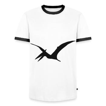 Dino Child Dinosaur Kids Pteranodon Dinos - Men's Ringer Shirt - white/black - Front - AI Model Female 172 light (172cm) & AI Model Male 178 dark (178cm)