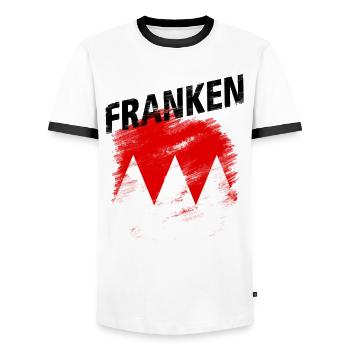 Franken - Männer Kontrast-T-Shirt - Weiß/Schwarz - Vorne - AI Model Female 172 light (172cm) & AI Model Male 178 dark (178cm)