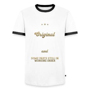 Born 1993 January 30th birthday Gift man - Men's Ringer Shirt - white/black - Front - AI Model Female 172 light (172cm) & AI Model Male 178 dark (178cm)