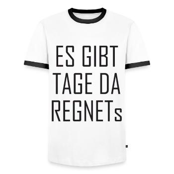 Es gibt Tage da regnets - Männer Kontrast-T-Shirt - Weiß/Schwarz - Vorne - AI Model Female 172 light (172cm) & AI Model Male 178 dark (178cm)