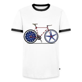 I love my BIKE - Männer Kontrast-T-Shirt - Weiß/Schwarz - Vorne - AI Model Female 172 light (172cm) & AI Model Male 178 dark (178cm)