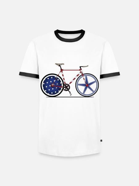 I Love My American Bike - Men's Ringer Shirt - white/black