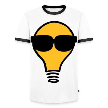 Nerd Birne Glühbirne Sonnenbrille - Männer Kontrast-T-Shirt - Weiß/Schwarz - Vorne - AI Model Female 172 light (172cm) & AI Model Male 178 dark (178cm)