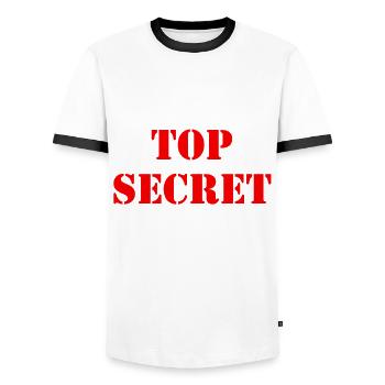 Top Secret - Männer Kontrast-T-Shirt - Weiß/Schwarz - Vorne - AI Model Female 172 light (172cm) & AI Model Male 178 dark (178cm)