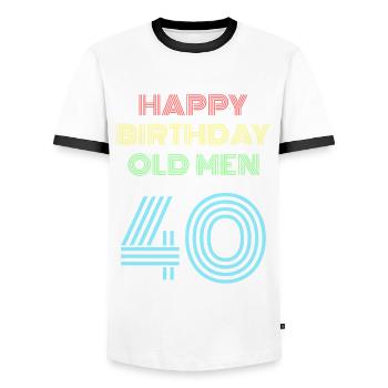 40. Geburtstag 40 Jahre Geburtstagsgeschenk zum 40 - Männer Kontrast-T-Shirt - Weiß/Schwarz - Vorne - AI Model Female 172 light (172cm) & AI Model Male 178 dark (178cm)