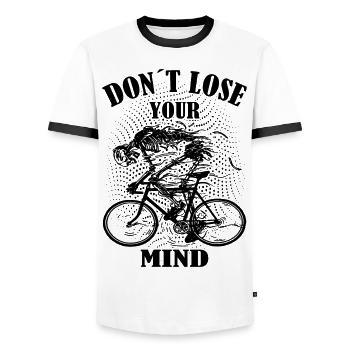 Don't Lose Your Mind Bike Bike Bike - Men's Ringer Shirt - white/black - Front - AI Model Female 172 light (172cm) & AI Model Male 178 dark (178cm)