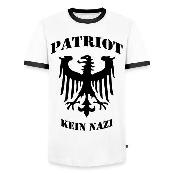 Patriot - Männer Kontrast-T-Shirt - Weiß/Schwarz - Vorne - AI Model Female 172 light (172cm) & AI Model Male 178 dark (178cm)