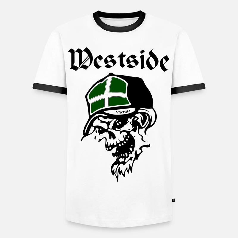 Westside Vienna - Männer Kontrast-T-Shirt - Weiß/Schwarz