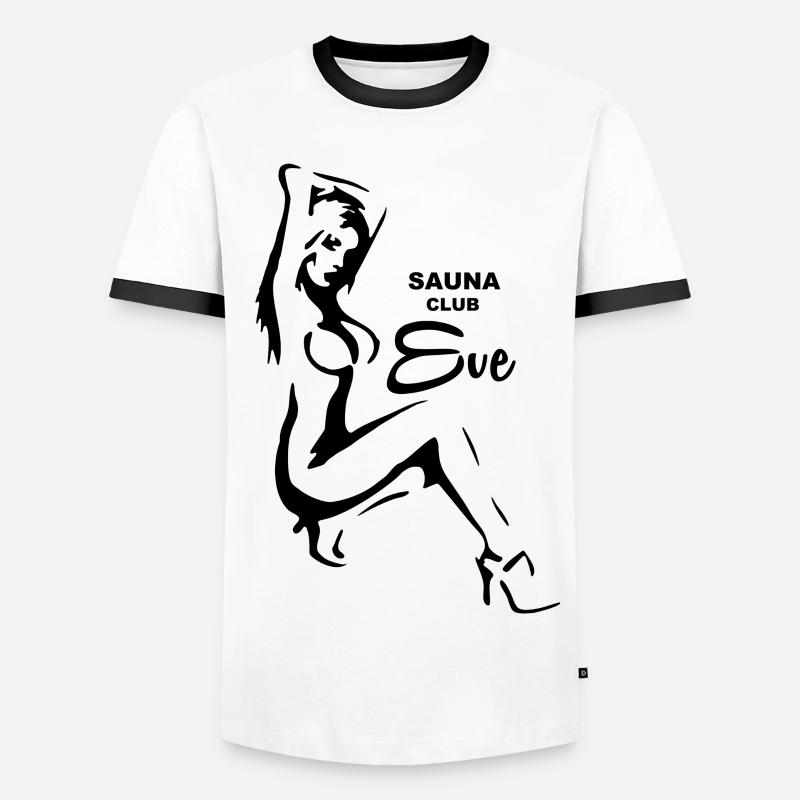 Saunaclub - Männer Kontrast-T-Shirt - Weiß/Schwarz