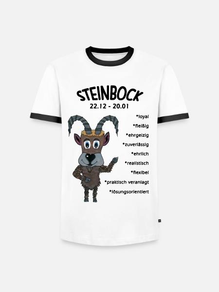 Sternzeichen Steinbock - Männer Kontrast-T-Shirt - Weiß/Schwarz