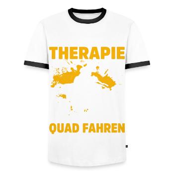 Quadfahrer Geschenkidee Quadfahren Quad ATV - Männer Kontrast-T-Shirt - Weiß/Schwarz - Vorne - AI Model Female 172 light (172cm) & AI Model Male 178 dark (178cm)