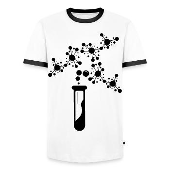 Neurones Chimie Science Tableau périodique Laboratoire - T-shirt contrasté Homme - blanc/noir - Devant - AI Model Female 172 light (172cm) & AI Model Male 178 dark (178cm)
