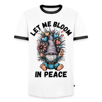 Laisse-moi m’épanouir en paix - T-shirt contrasté Homme - blanc/noir - Devant - AI Model Female 172 light (172cm) & AI Model Male 178 dark (178cm)