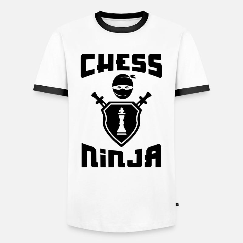 Chess Ninja - Men's Ringer Shirt - white/black
