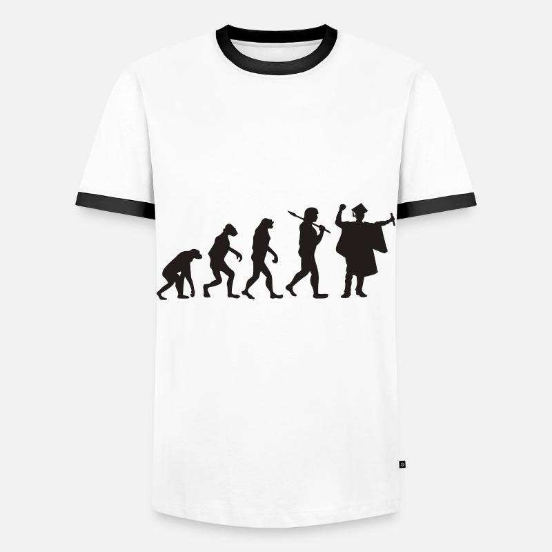 Abschlussfeier - Evolution - Geschenk - Männer Kontrast-T-Shirt - Weiß/Schwarz
