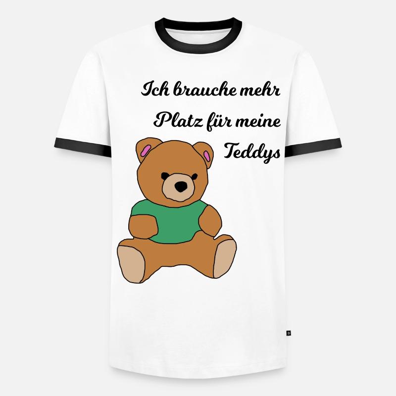 teddy bear - Men's Ringer Shirt - white/black