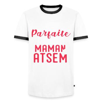 maman Atsem humour fête des mères - T-shirt contrasté Homme - blanc/noir - Devant - AI Model Female 172 light (172cm) & AI Model Male 178 dark (178cm)