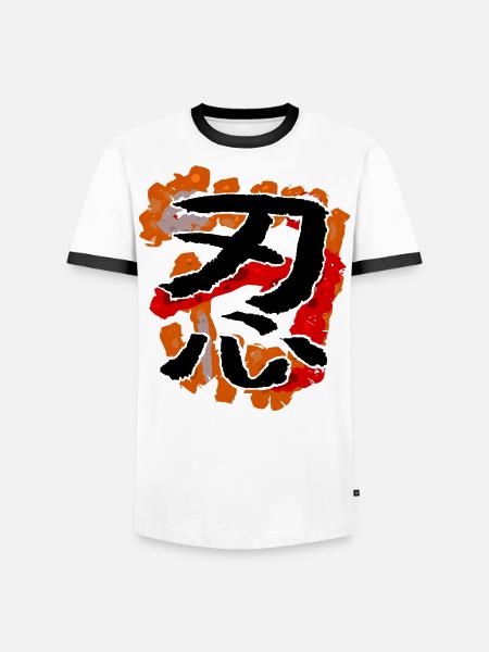 Ninja (Japanisch) - Männer Kontrast-T-Shirt - Weiß/Schwarz