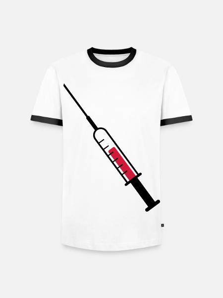 Syringe as vector - Men's Ringer Shirt - white/black