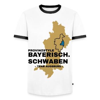 Souabe | AUGSBOURG - T-shirt contrasté Homme - blanc/noir - Devant - AI Model Female 172 light (172cm) & AI Model Male 178 dark (178cm)