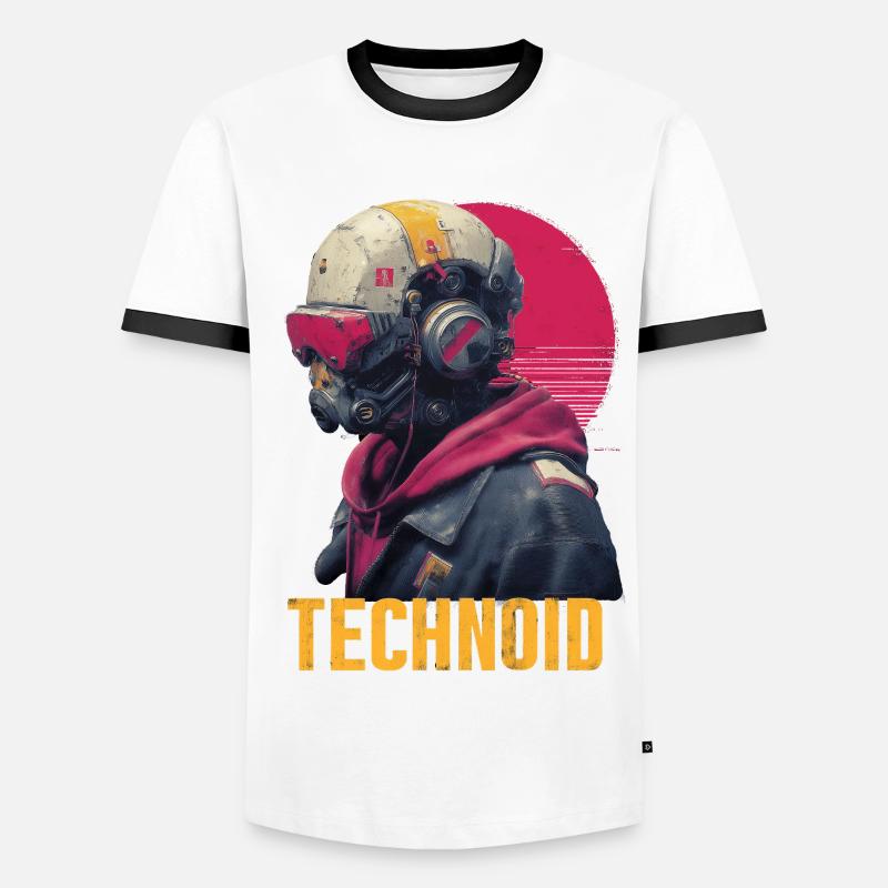 Technoid Neon Helm - Männer Kontrast-T-Shirt - Weiß/Schwarz