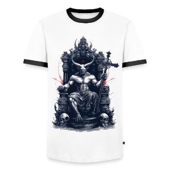 Night King - Men's Ringer Shirt - white/black - Front - AI Model Female 172 light (172cm) & AI Model Male 178 dark (178cm)