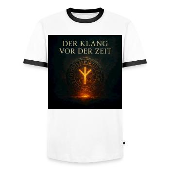 Der Klang vor der Zeit - Männer Kontrast-T-Shirt - Weiß/Schwarz - Vorne - AI Model Female 172 light (172cm) & AI Model Male 178 dark (178cm)