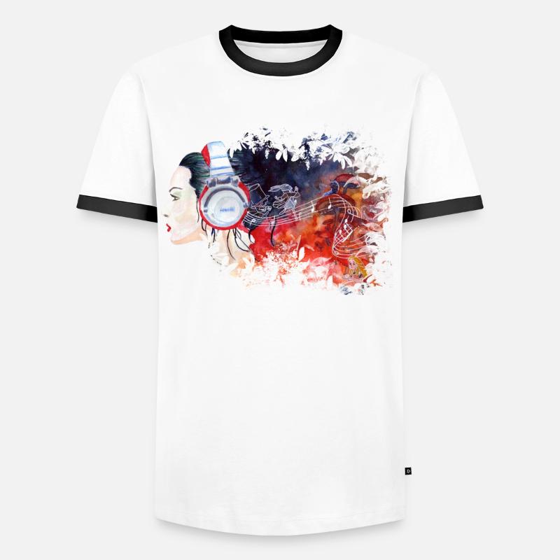White Rabbit - Men's Ringer Shirt - white/black