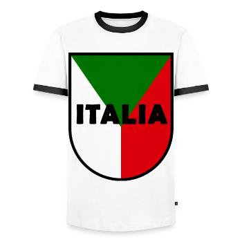 Italila Fans - Men's Ringer Shirt - white/black - Front - AI Model Female 172 light (172cm) & AI Model Male 178 dark (178cm)