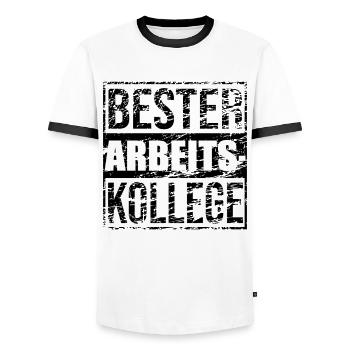 Bester Arbeitskollege Mitarbeiter Geschenk Herren - Männer Kontrast-T-Shirt - Weiß/Schwarz - Vorne - AI Model Female 172 light (172cm) & AI Model Male 178 dark (178cm)